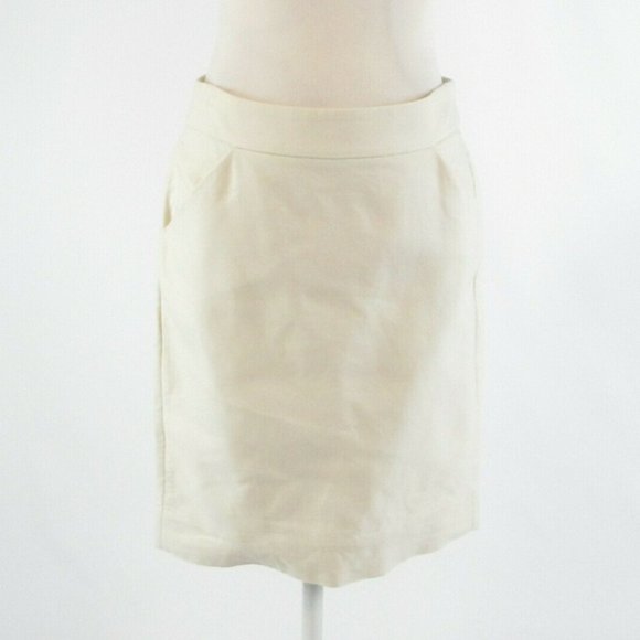 J.Crew ivory cotton pencil skirt 4